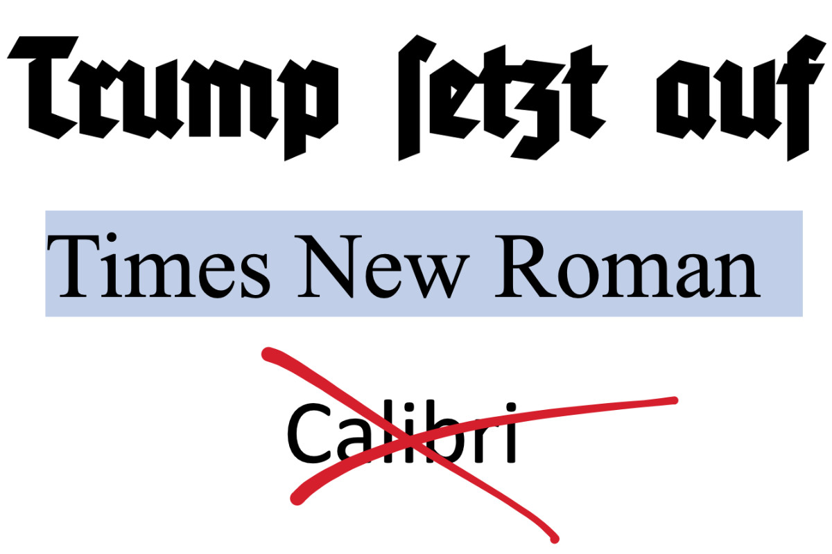 Trump setzt auf Times New Roman und verbietet Calibri